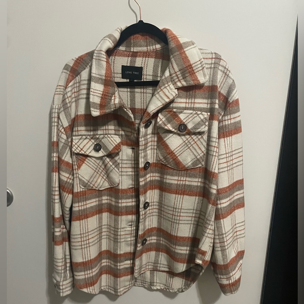 Orange and white flannel
